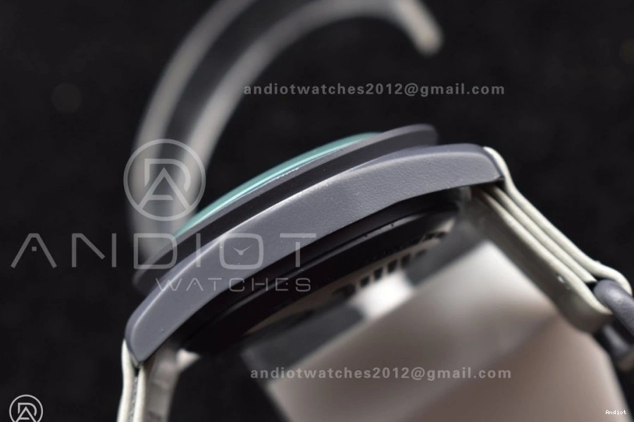 on Nylon Bioceramic Strap Moonwatch Swatch Mission x Omega Quartz Mercury to 1125